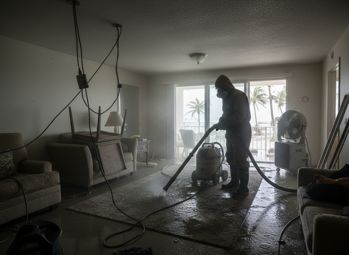 Emergency water cleanup in Surfside