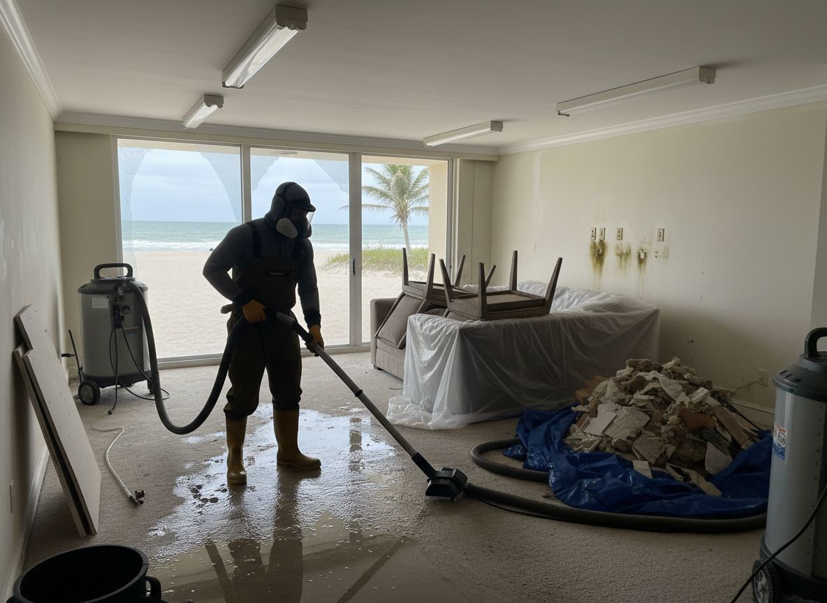 Flood restoration services in Surfside