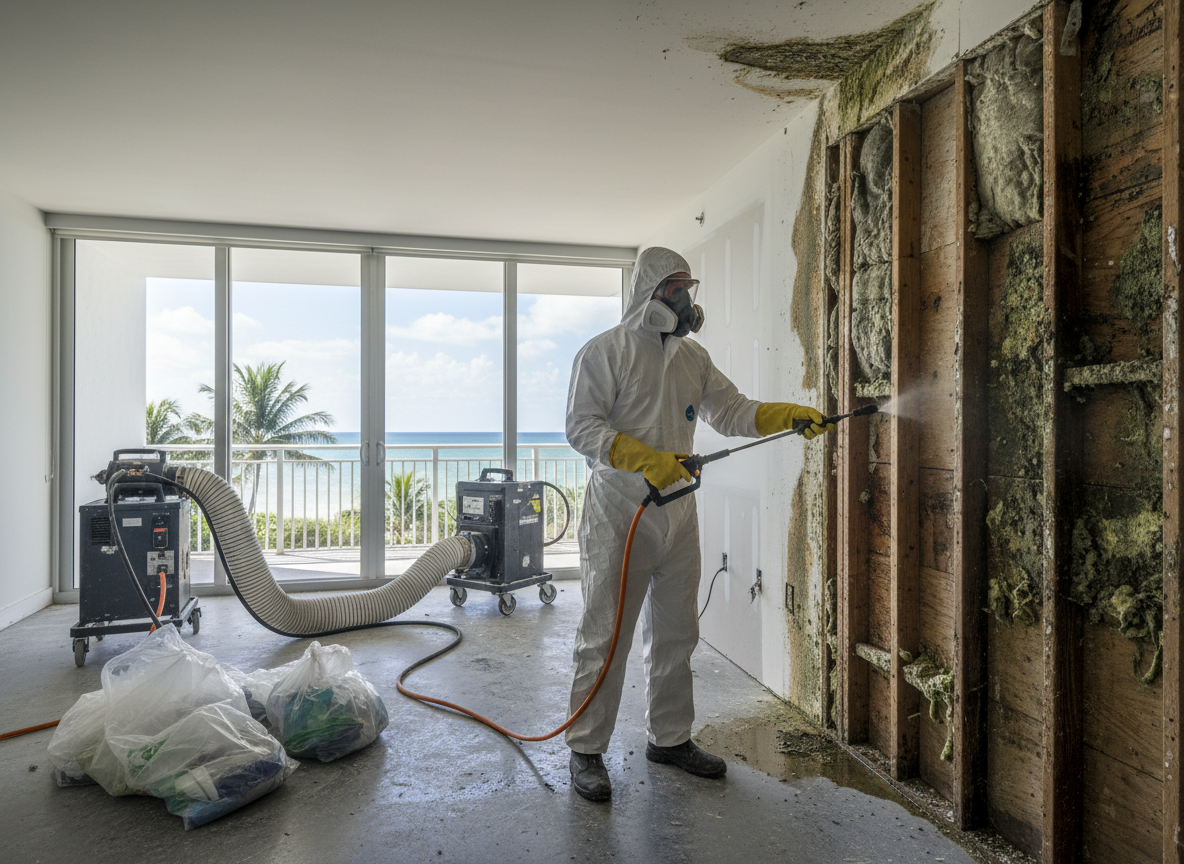 Mold remediation after water damage in Surfside